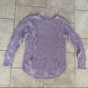 Sonoma Light Purple Open Knit Crewneck Sweater XS